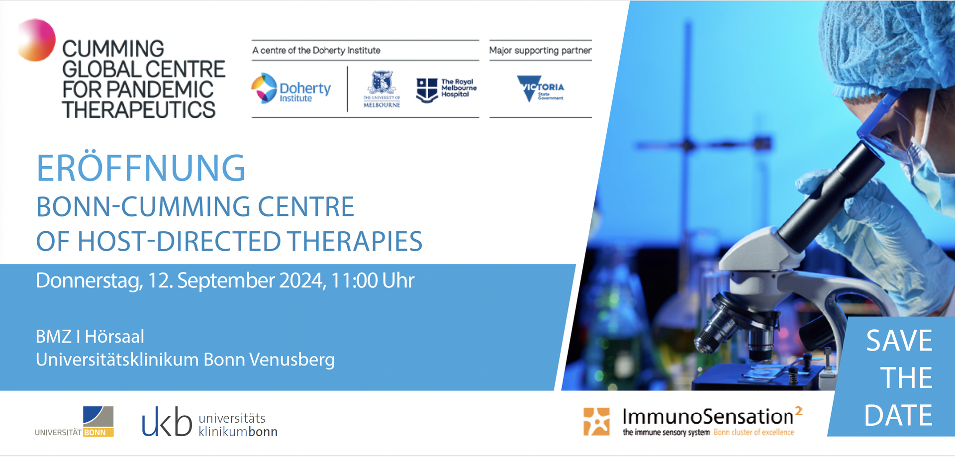 Einladung zur Eröffnung des Bonn-Cumming Centre of Host-Directed Therapies