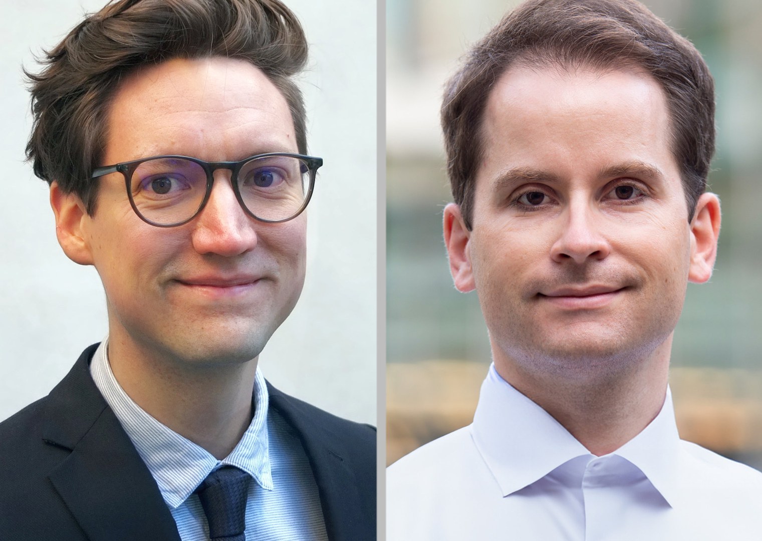 The award winners: - Privatdozent Dr. med. Michael Sommerauer (left) and Prof. Dr. Philipp Vollmuth (right).